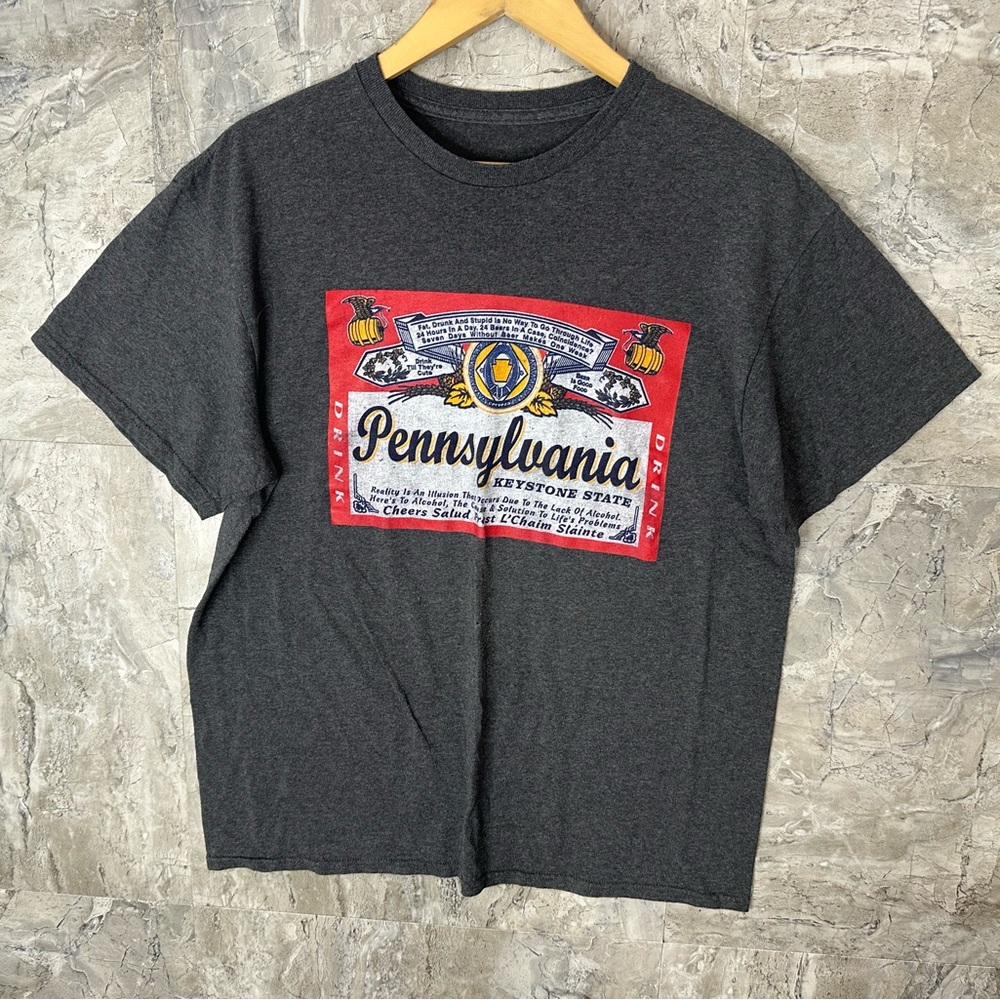 Pennsylvania Keystone State Budweiser Funny‎ Beer Shirt Size XL Men’s